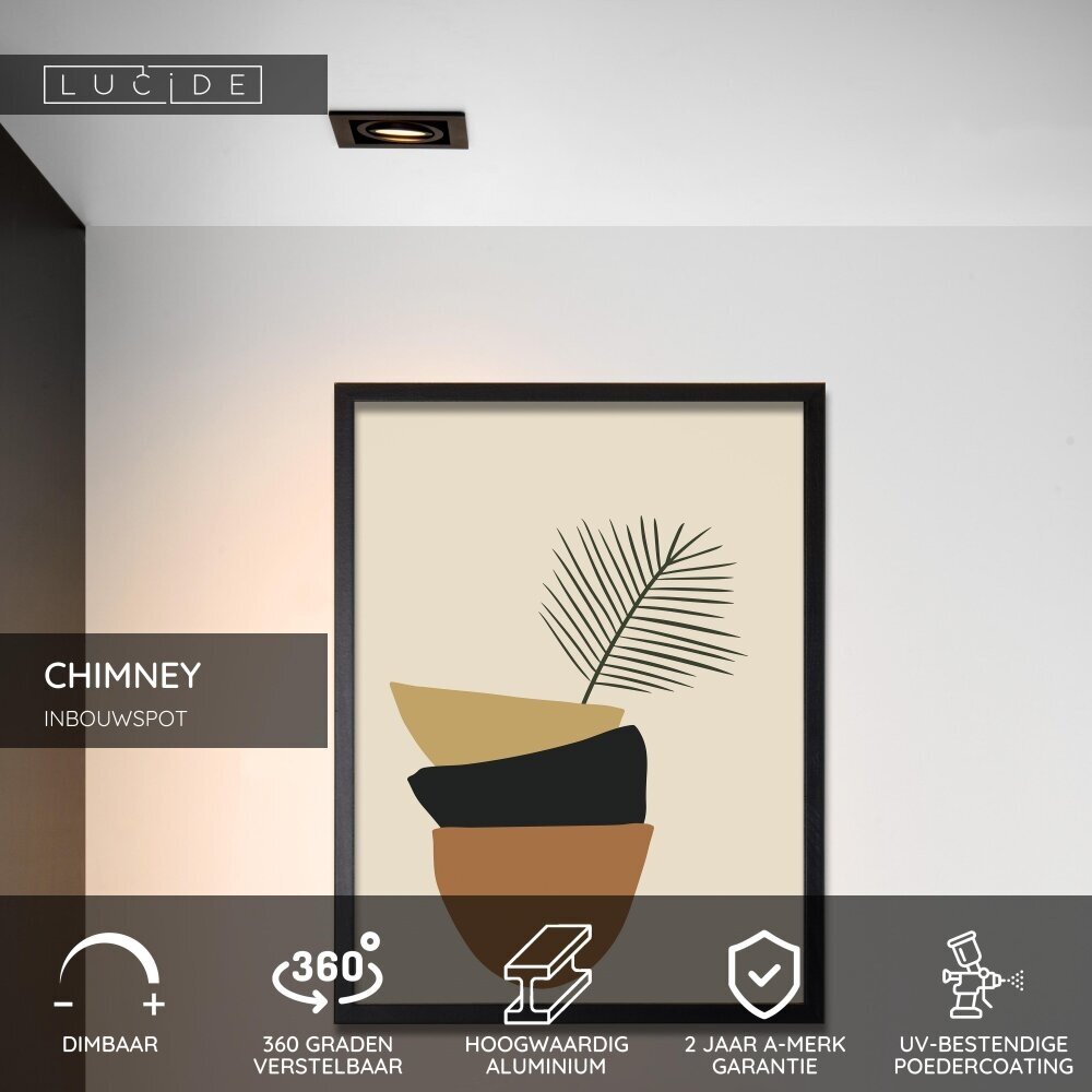 Lucide CHIMNEY - Inbouwspot - 1xGU10 (MR16) - Zwart Lucide CHIMNEY - Inbouwspot - 1xGU10 (MR16) - Zwart