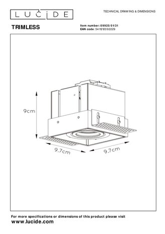 Lucide TRIMLESS - Inbouwspot - 1xGU10 (MR16) - Wit Lucide TRIMLESS - Inbouwspot - 1xGU10 (MR16) - Wit