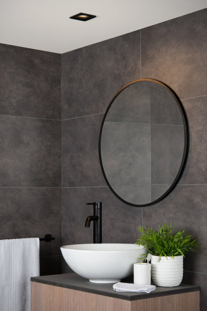 Lucide ZIVA - Inbouwspot Badkamer - 1xGU10 (MR16) - IP44 - Zwart Lucide ZIVA - Inbouwspot Badkamer - 1xGU10 (MR16) - IP44 - Zwart