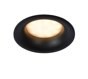 Lucide ZIVA - Inbouwspot Badkamer - Ø 8,4 cm - 1xGU10 (MR16) - IP44 - Zwart