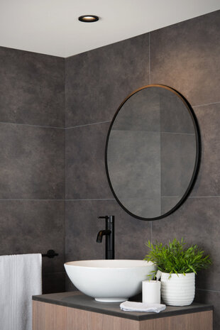 Lucide ZIVA - Inbouwspot Badkamer - Ø 8,4 cm - 1xGU10 (MR16) - IP44 - Zwart Lucide ZIVA - Inbouwspot Badkamer - Ø 8,4 cm - 1xGU10 (MR16) - IP44 - Zwart