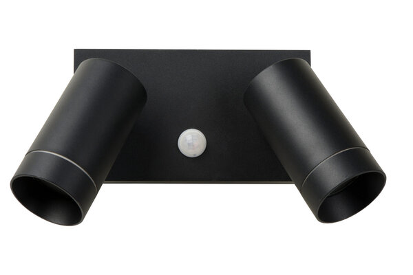 Lucide TAYLOR - Wandspot / Wandlamp Binnen/Buiten - 2xGU10 (MR16) - IP54 - Bewegingssensor - Zwart Lucide TAYLOR - Wandspot / Wandlamp Binnen/Buiten - 2xGU10 (MR16) - IP54 - Bewegingssensor - Zwart