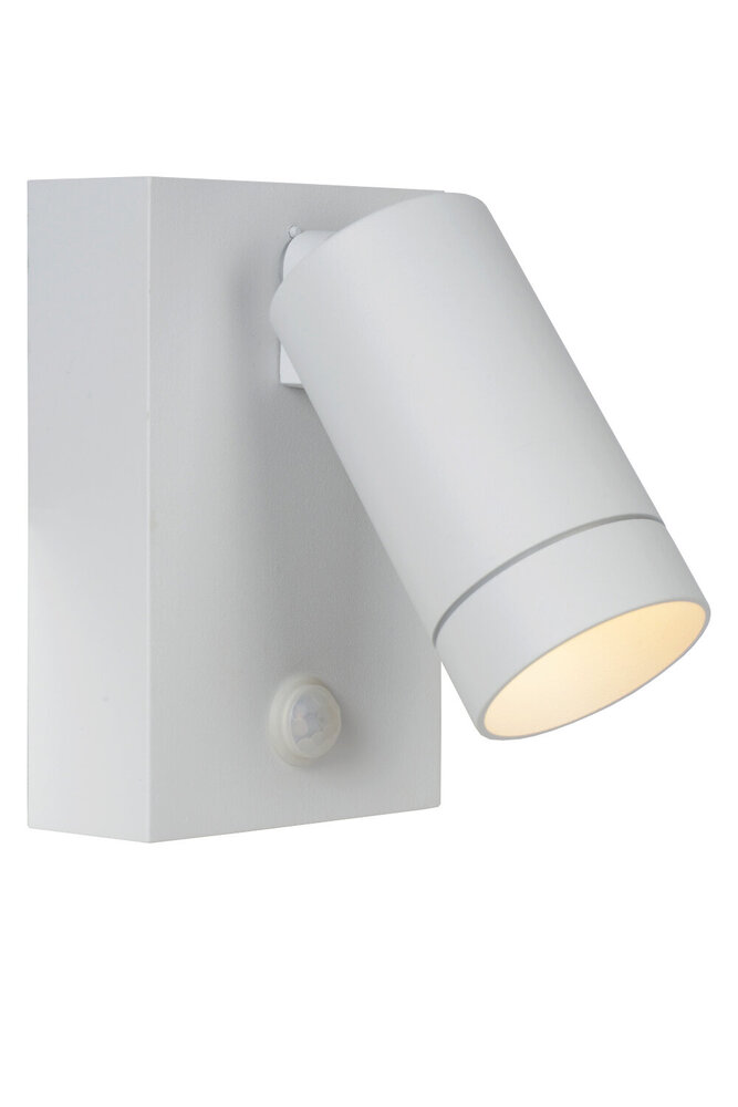 Lucide TAYLOR - Wandspot / Wandlamp Binnen/Buiten - 1xGU10 (MR16) - IP54 - Bewegingssensor - Wit Lucide TAYLOR - Wandspot / Wandlamp Binnen/Buiten - 1xGU10 (MR16) - IP54 - Bewegingssensor - Wit