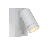Lucide TAYLOR - Wandspot / Wandlamp Binnen/Buiten - 1xGU10 (MR16) - IP54 - Bewegingssensor - Wit Lucide TAYLOR - Wandspot / Wandlamp Binnen/Buiten - 1xGU10 (MR16) - IP54 - Bewegingssensor - Wit