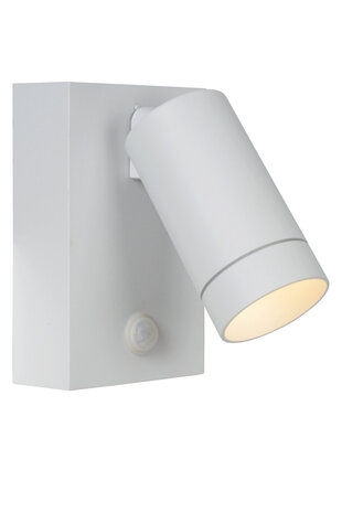 Lucide TAYLOR - Wandspot / Wandlamp Binnen/Buiten - 1xGU10 (MR16) - IP54 - Bewegingssensor - Wit Lucide TAYLOR - Wandspot / Wandlamp Binnen/Buiten - 1xGU10 (MR16) - IP54 - Bewegingssensor - Wit
