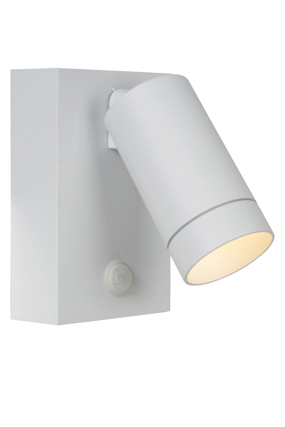Lucide TAYLOR - Wandspot / Wandlamp Binnen/Buiten - 1xGU10 (MR16) - IP54 - Bewegingssensor - Wit