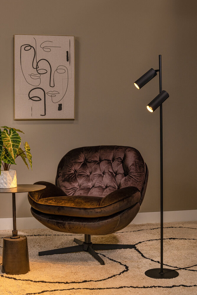 Lucide CLUBS - Vloerlamp - 2xGU10 (MR16) - Zwart