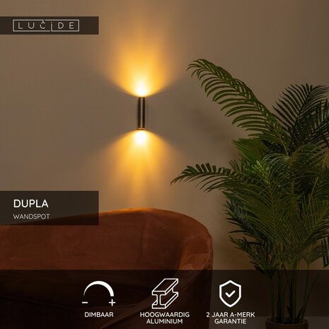 Lucide DUPLA - Wandspot / Wandlamp - 2xGU10 (MR11) - Koffie Lucide DUPLA - Wandspot / Wandlamp - 2xGU10 (MR11) - Koffie
