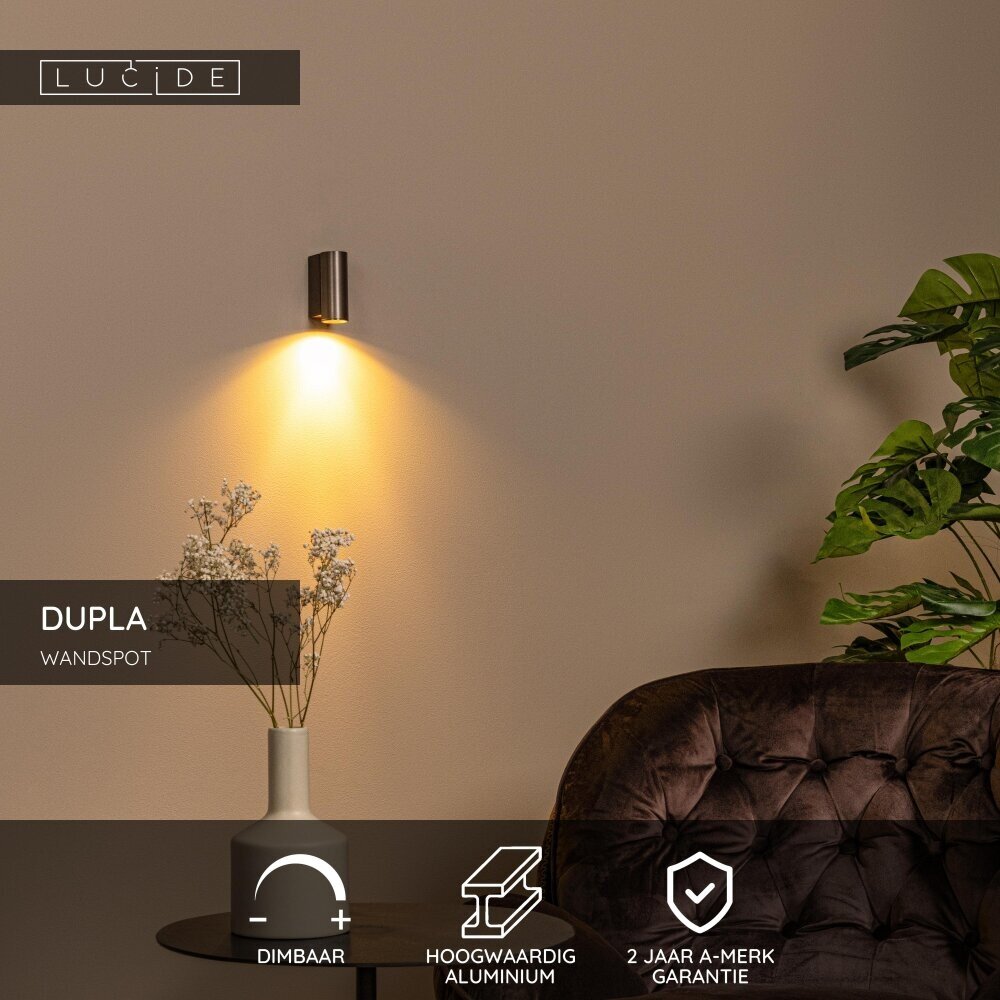 Lucide DUPLA - Wandspot / Wandlamp - 1xGU10 (MR11) - Koffie Lucide DUPLA - Wandspot / Wandlamp - 1xGU10 (MR11) - Koffie