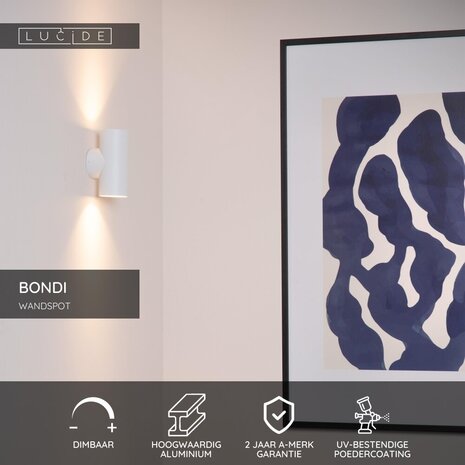 Lucide BONDI - Wandspot / Wandlamp - 2xGU10 (MR16) - Wit Lucide BONDI - Wandspot / Wandlamp - 2xGU10 (MR16) - Wit