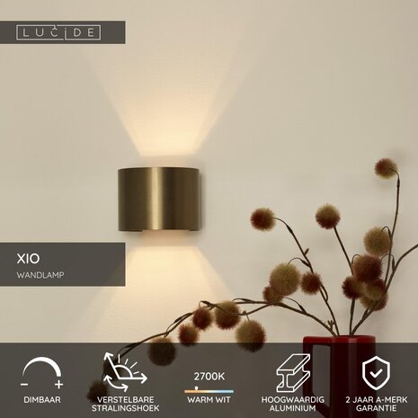 Lucide XIO - Wandlamp - LED Dimb. - G9 - 1x3,5W 2700K - Verstelbare stralingshoek - Roest bruin