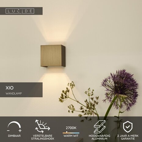 Lucide XIO - Wandlamp - LED Dimb. - G9 - 1x4W 2700K - Verstelbare stralingshoek - Roest bruin