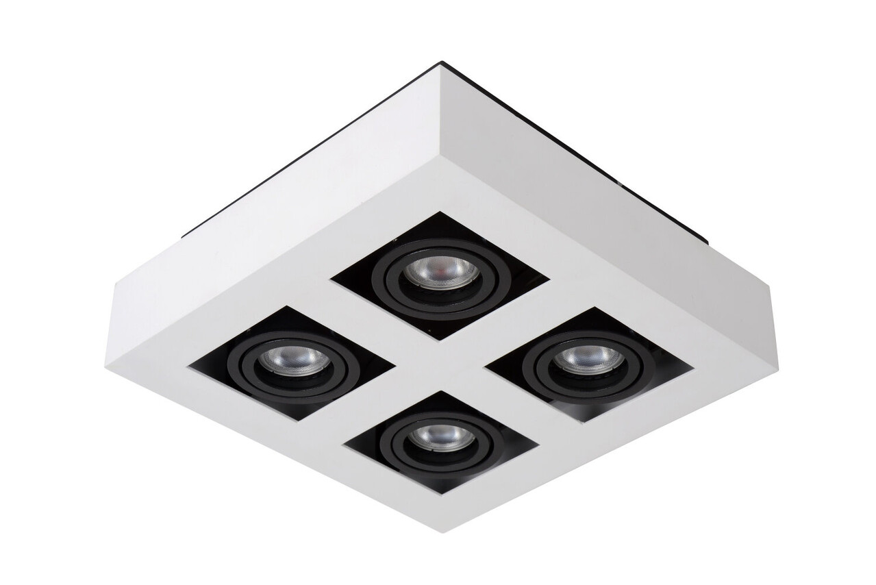 Lucide XIRAX - Plafondspot - LED Dim to warm - GU10 (MR16) - 4x5W 2200K/3000K - Wit