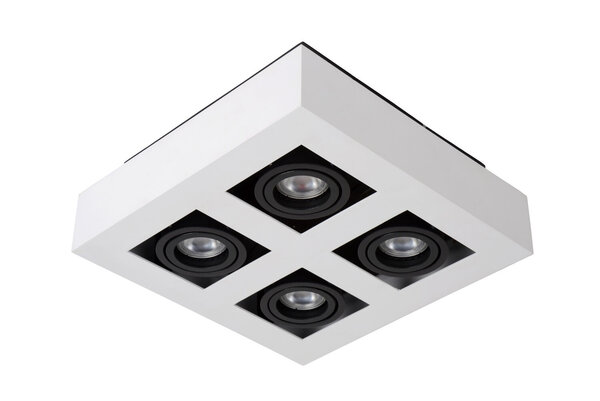 Lucide XIRAX - Plafondspot - LED Dim to warm - GU10 (MR16) - 4x5W 2200K/3000K - Wit