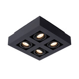 Lucide XIRAX - Plafondspot - LED Dim to warm - GU10 (MR16) - 4x5W 2200K/3000K - Zwart