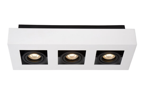 Lucide XIRAX - Plafondspot - LED Dim to warm - GU10 (MR16) - 3x5W 2200K/3000K - Wit Lucide XIRAX - Plafondspot - LED Dim to warm - GU10 (MR16) - 3x5W 2200K/3000K - Wit