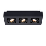 Lucide XIRAX - Plafondspot - LED Dim to warm - GU10 (MR16) - 3x5W 2200K/3000K - Zwart
