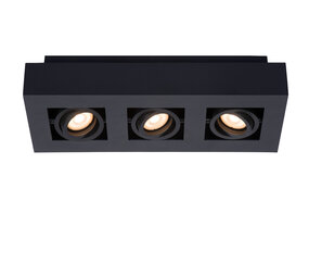 Lucide XIRAX - Plafondspot - LED Dim to warm - GU10 (MR16) - 3x5W 2200K/3000K - Zwart