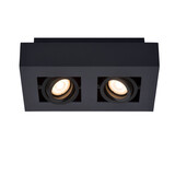 Lucide XIRAX - Plafondspot - LED Dim to warm - GU10 (MR16) - 2x5W 2200K/3000K - Zwart