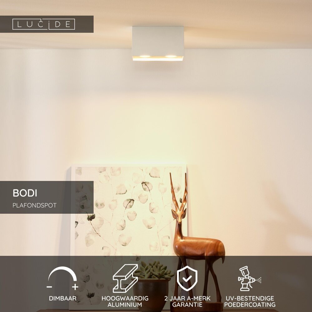 Lucide BODI - Plafondspot - 2xGU10 (MR16) - Wit
