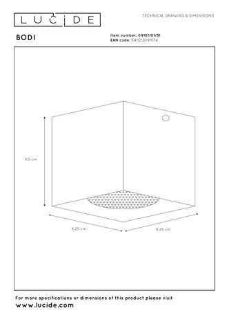 Lucide BODI - Plafondspot - 1xGU10 (MR16) - Wit