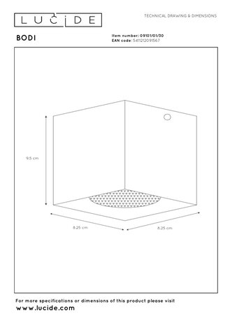 Lucide BODI - Plafondspot - 1xGU10 (MR16) - Zwart Lucide BODI - Plafondspot - 1xGU10 (MR16) - Zwart