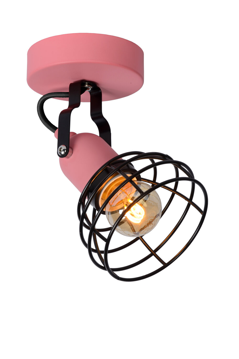 Lucide POLA - Plafondspot Kinderkamer - Ø 10,5 cm - 1xE27 - Roze
