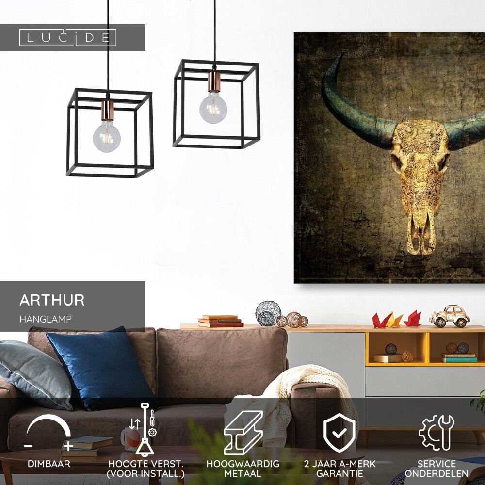 Lucide ARTHUR - Hanglamp - 1xE27 - Zwart Lucide ARTHUR - Hanglamp - 1xE27 - Zwart