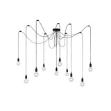 Lucide FIX - Hanglamp - 10xE27 - Geschikt voor vide en hoge plafonds - Zwart