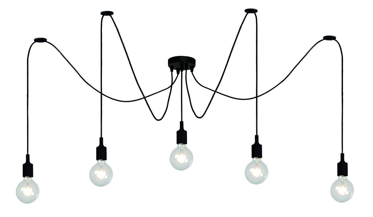 Lucide FIX - Hanglamp - 5xE27 - Geschikt voor vide en hoge plafonds - Zwart Lucide FIX - Hanglamp - 5xE27 - Geschikt voor vide en hoge plafonds - Zwart