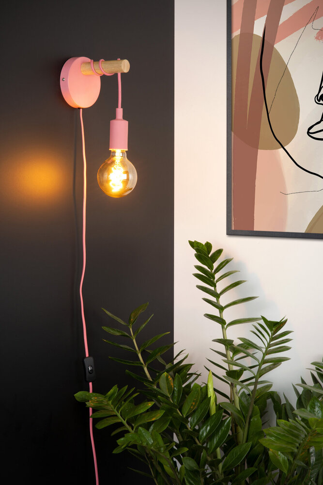 Lucide POLA - Wandlamp Kinderkamer - Ø 12 cm - 1xE27 - Roze Lucide POLA - Wandlamp Kinderkamer - Ø 12 cm - 1xE27 - Roze