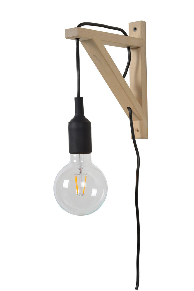 Lucide FIX - Wandlamp - 1xE27 - Zwart