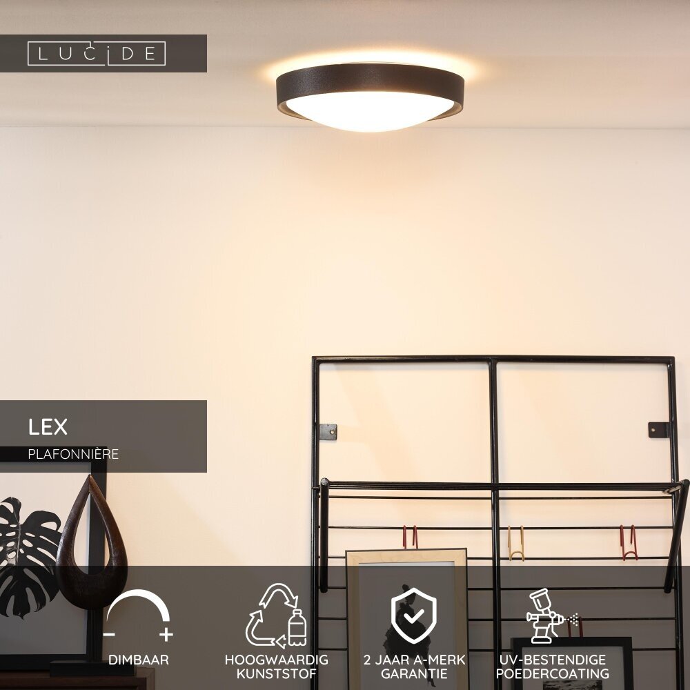 Lucide LEX - Plafonnière - Ø 33 cm - 2xE27 - Zwart Lucide LEX - Plafonnière - Ø 33 cm - 2xE27 - Zwart