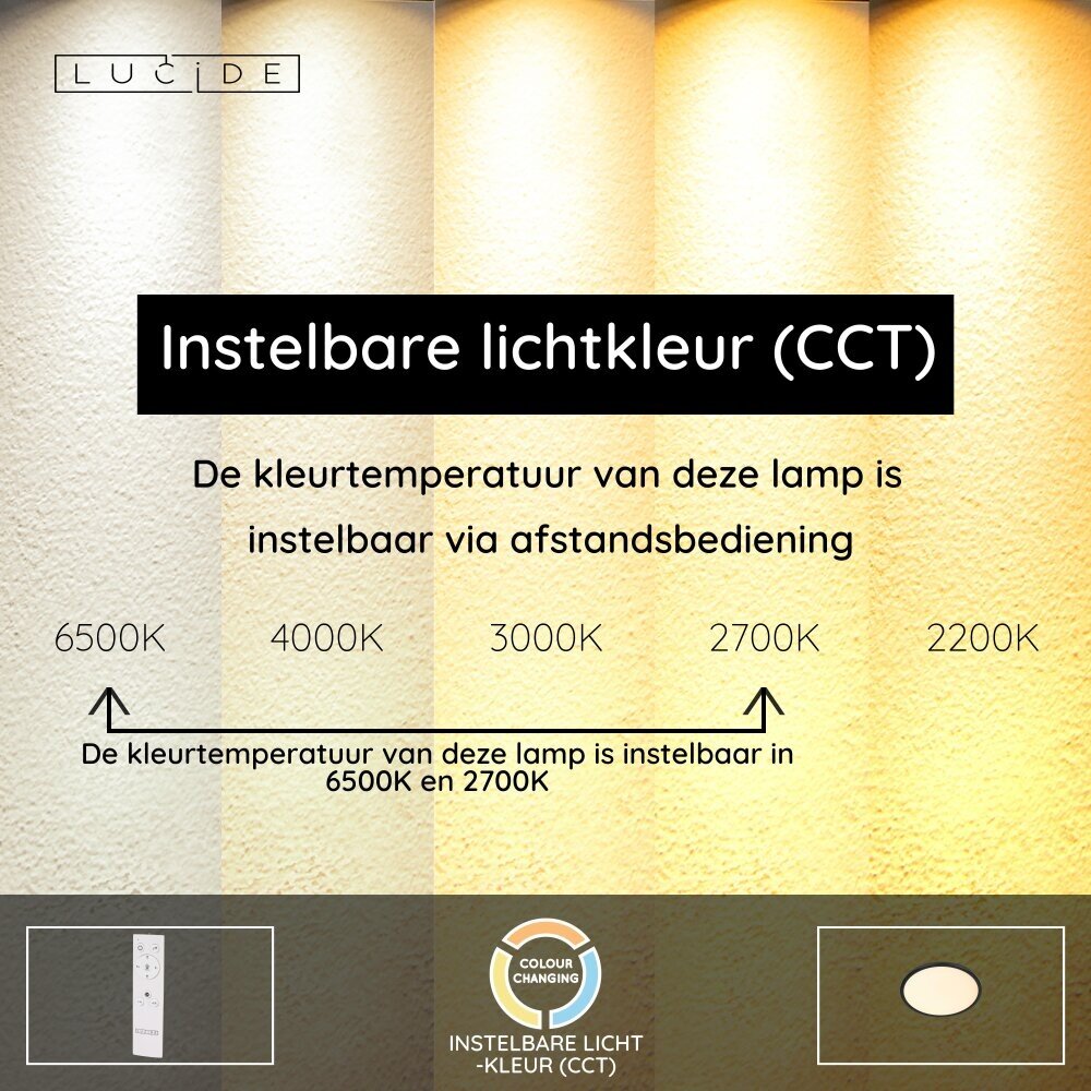 Lucide CASTOR - Plafonnière - Ø 32 cm - LED Dimb. - CCT - 1x20W 2700K/6500K - RGB - Opaal Lucide CASTOR - Plafonnière - Ø 32 cm - LED Dimb. - CCT - 1x20W 2700K/6500K - RGB - Opaal