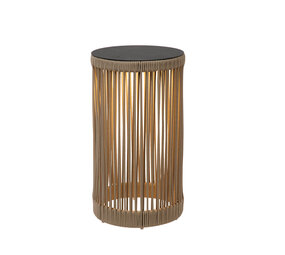 Lucide PINGI - Oplaadbare Vloerlamp Binnen/Buiten - Accu/Batterij - Ø 33,5 cm - LED 3 StepDim - 1x3W 3000K - IP44 - Taupe