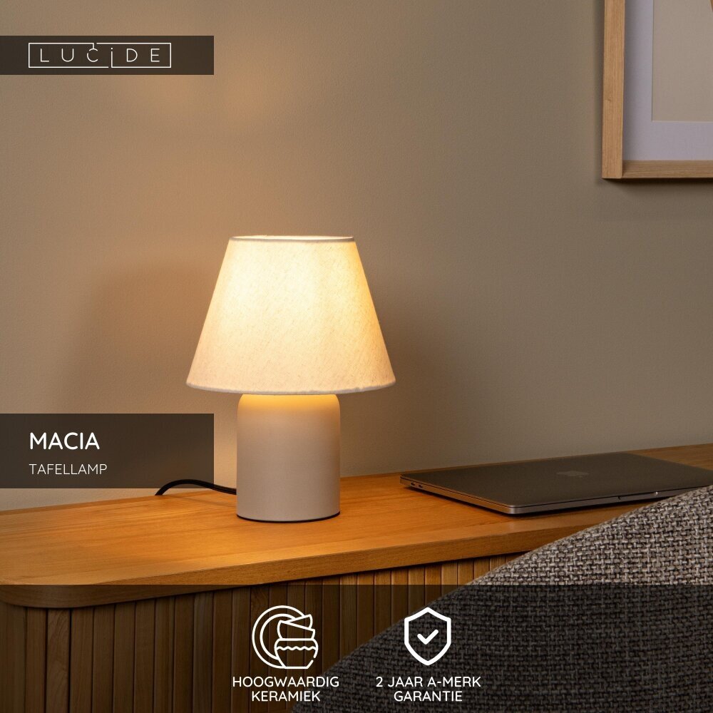 Lucide MACIA - Tafellamp - 1xE14 - Beige Lucide MACIA - Tafellamp - 1xE14 - Beige