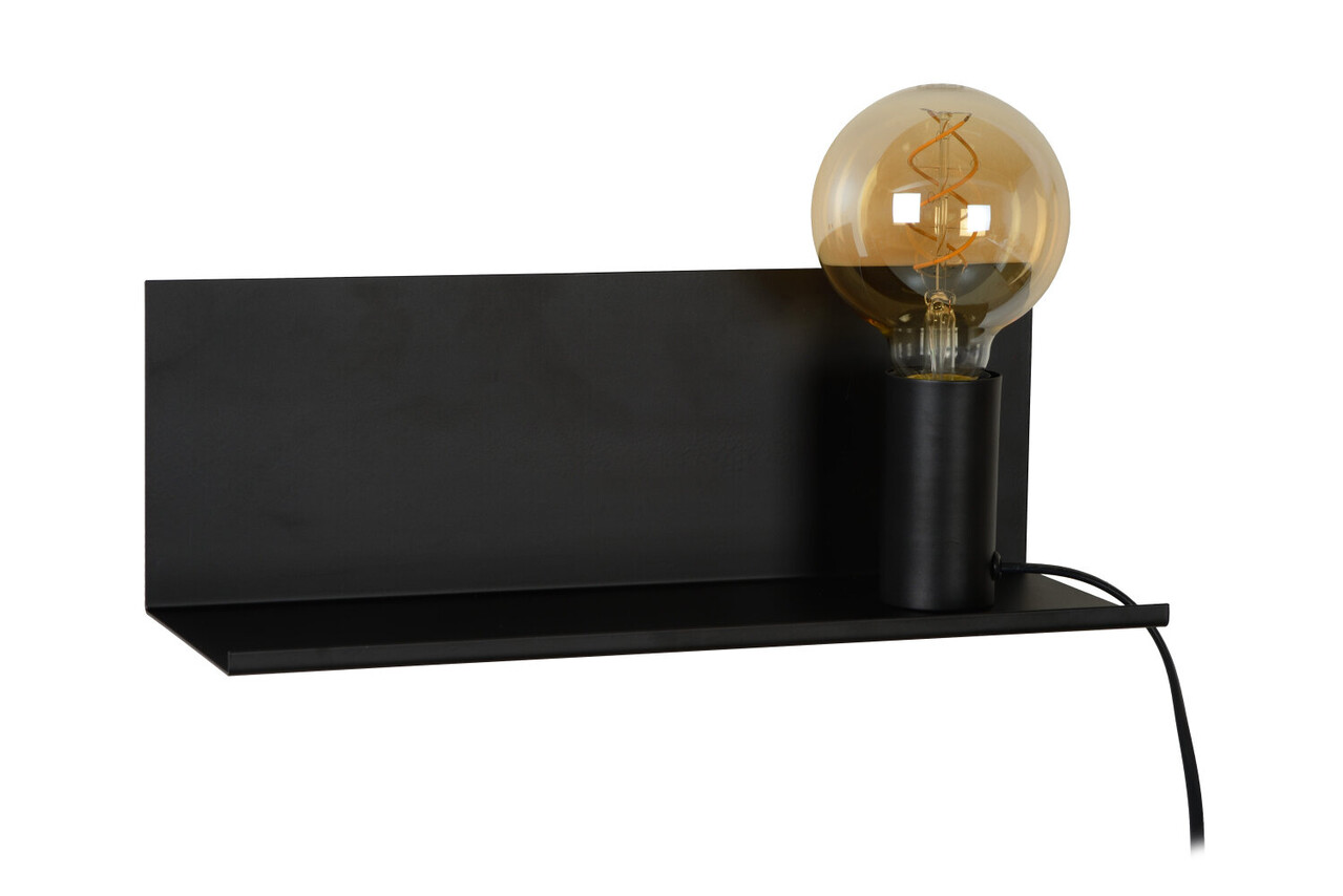 Lucide SEBO - Bedlamp / Wandlamp - 1xE27 - Zwart Lucide SEBO - Bedlamp / Wandlamp - 1xE27 - Zwart