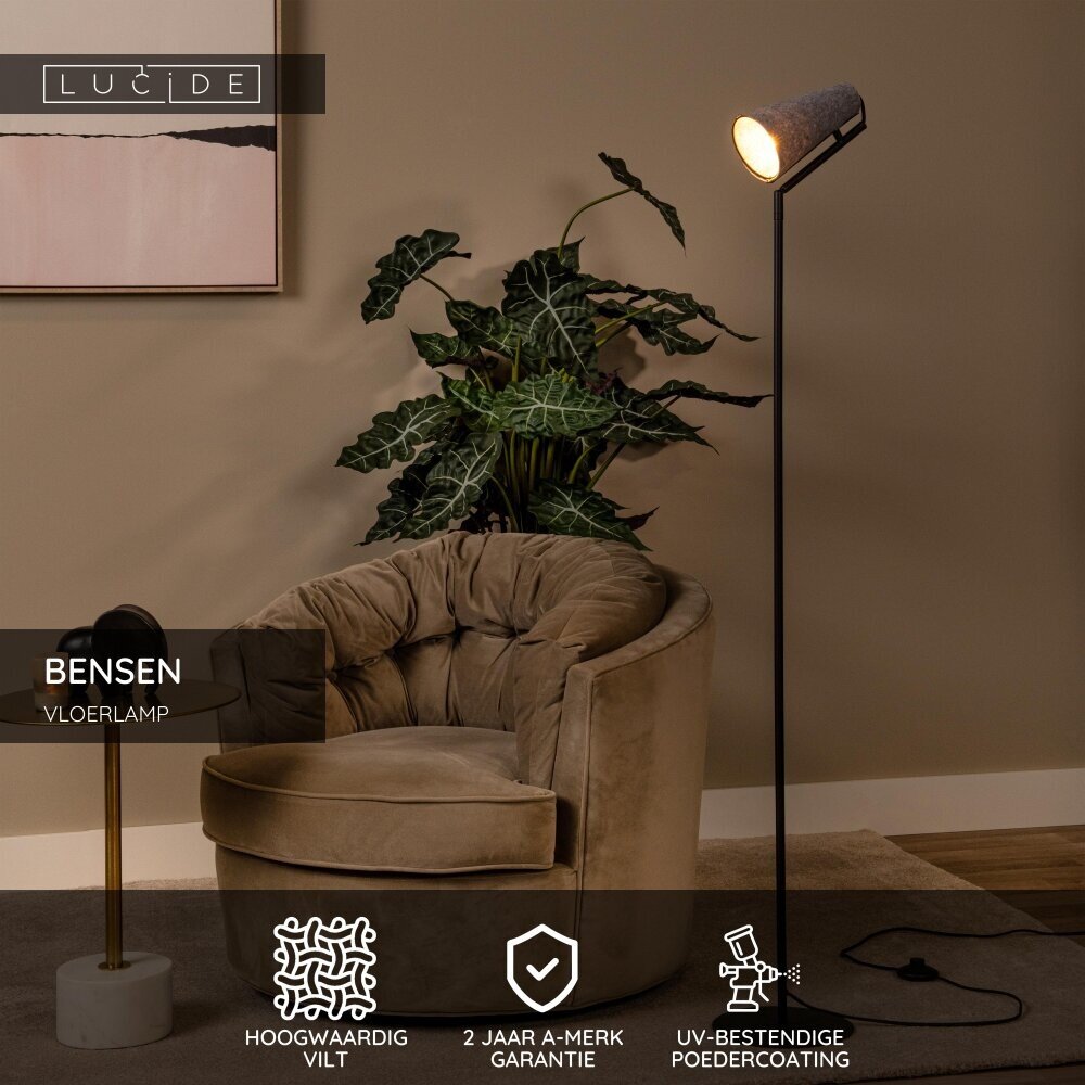 Lucide BENSEN - Vloerlamp - 1xE14 - Grijs