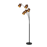 Lucide RANKOS - Vloerlamp - 5xE14 - Zwart