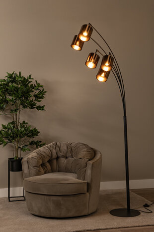 Lucide RANKOS - Vloerlamp - 5xE14 - Zwart Lucide RANKOS - Vloerlamp - 5xE14 - Zwart