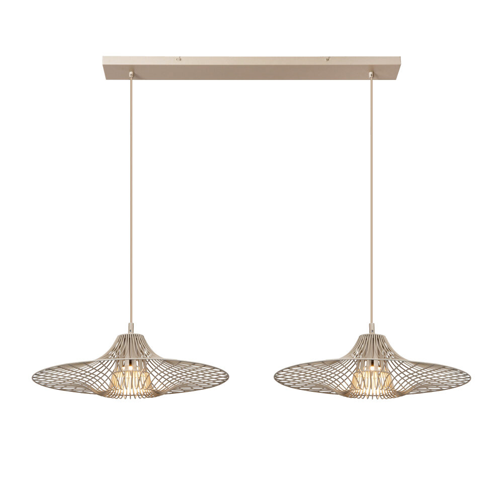 Lucide ELLIS - Hanglamp - 2xE27 - Taupe - Essential