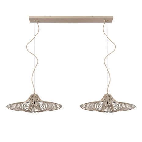 Lucide ELLIS - Hanglamp - 2xE27 - Taupe - Essential