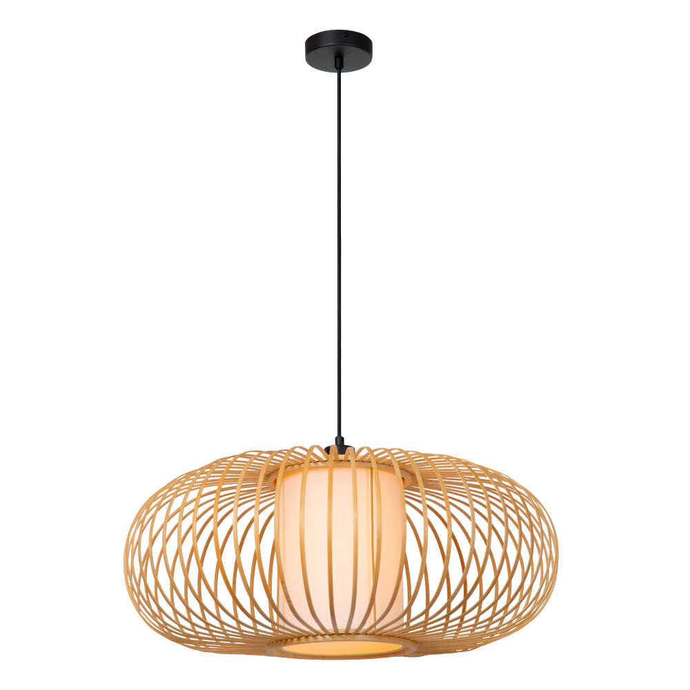 Lucide THULINE - Hanglamp - Ø 60 cm - 1xE27 - Lichte houtlook - Essential
