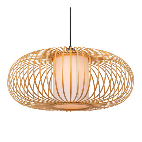 Lucide THULINE - Hanglamp - Ø 60 cm - 1xE27 - Lichte houtlook - Essential Lucide THULINE - Hanglamp - Ø 60 cm - 1xE27 - Lichte houtlook - Essential