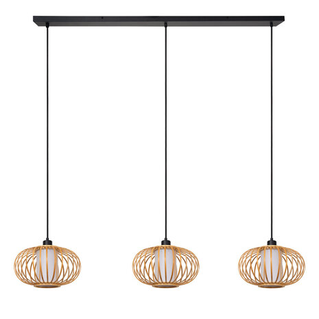Lucide THULINE - Hanglamp - 3xE27 - Lichte houtlook - Essential