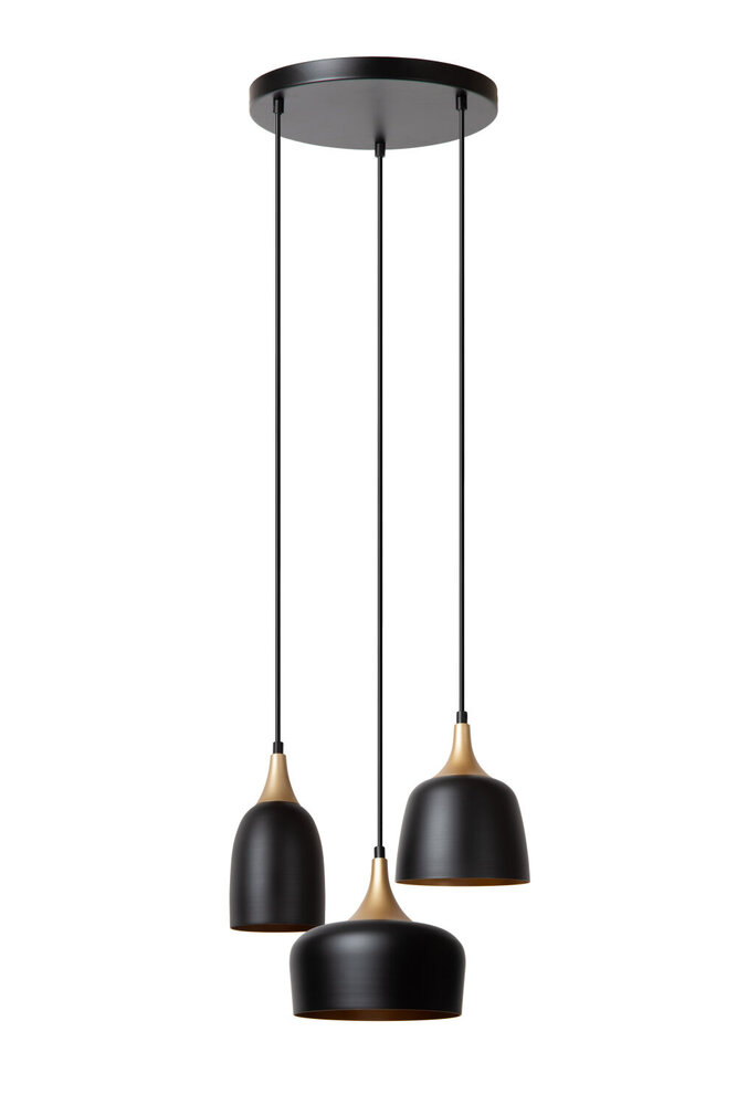 Lucide CHAYANNE - Hanglamp - Ø 30 cm - 3xE14 - Zwart Lucide CHAYANNE - Hanglamp - Ø 30 cm - 3xE14 - Zwart