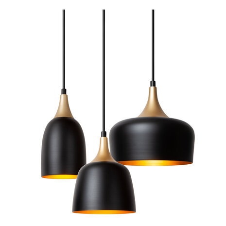 Lucide CHAYANNE - Hanglamp - Ø 30 cm - 3xE14 - Zwart Lucide CHAYANNE - Hanglamp - Ø 30 cm - 3xE14 - Zwart