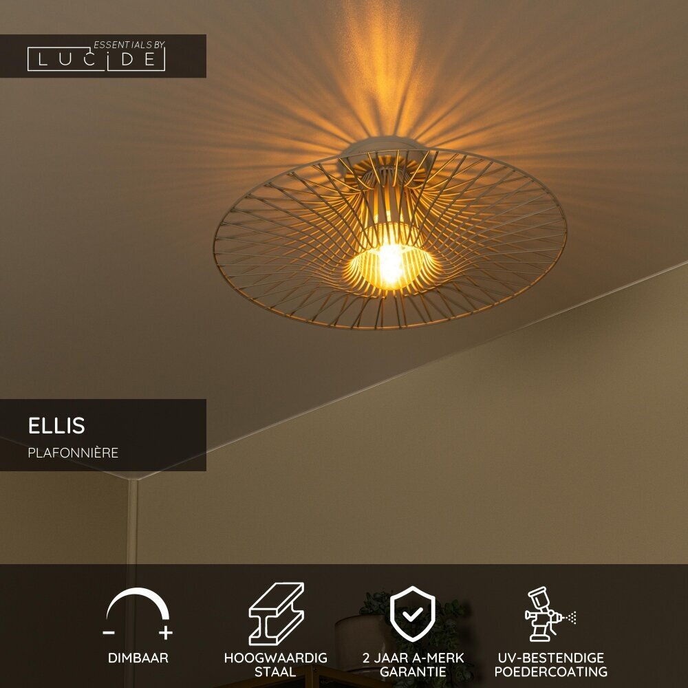 Lucide ELLIS - Plafonnière - Ø 50 cm - 1xE27 - Taupe - Essential Lucide ELLIS - Plafonnière - Ø 50 cm - 1xE27 - Taupe - Essential
