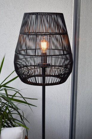 Lucide NERIDA - Vloerlamp Binnen/Buiten - Ø 35 cm - 1xE27 - IP44 - Zwart