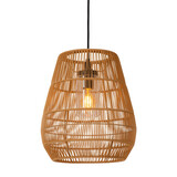Lucide NERIDA - Hanglamp Binnen/Buiten - Ø 35 cm - 1xE27 - IP44 - Geschikt voor vide en hoge plafonds - Naturel